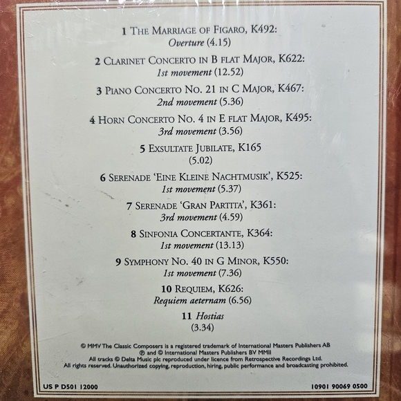 MOZART Musical Masterpieces CD The Classic Composers Collection - Picture 2 of 6